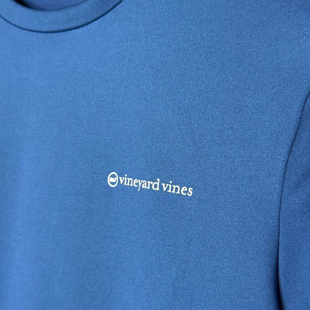 VINEYARD VINES BLUE LONG SLEEVE PERFORMANCE DRI-FIT MEDIUM 12 14 - Picture 3 of 7